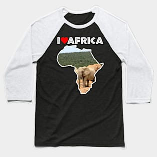 I Love Africa Elephant Herd Baseball T-Shirt